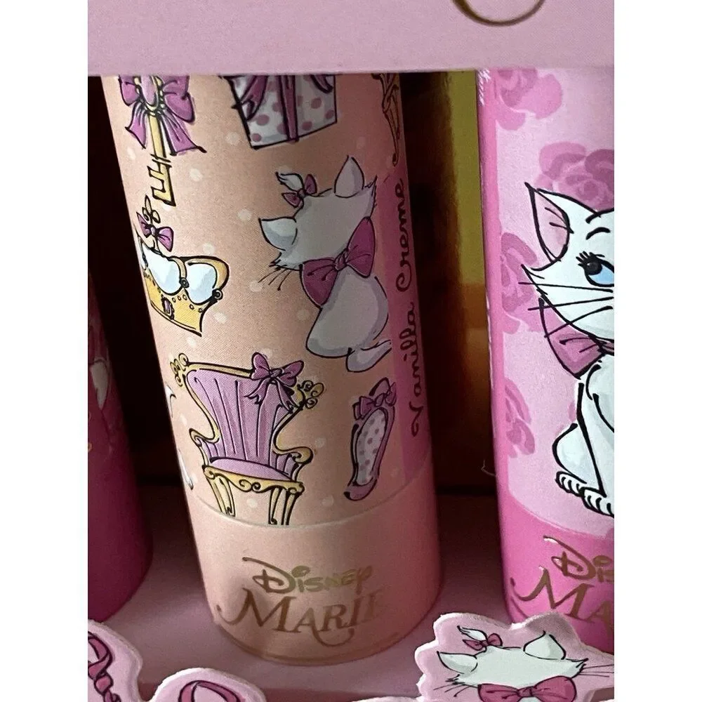 Set Of 4 Disney THE ARISTOCATS MARIE Lip Balm Set‎ Berry Flavored Pink NEW